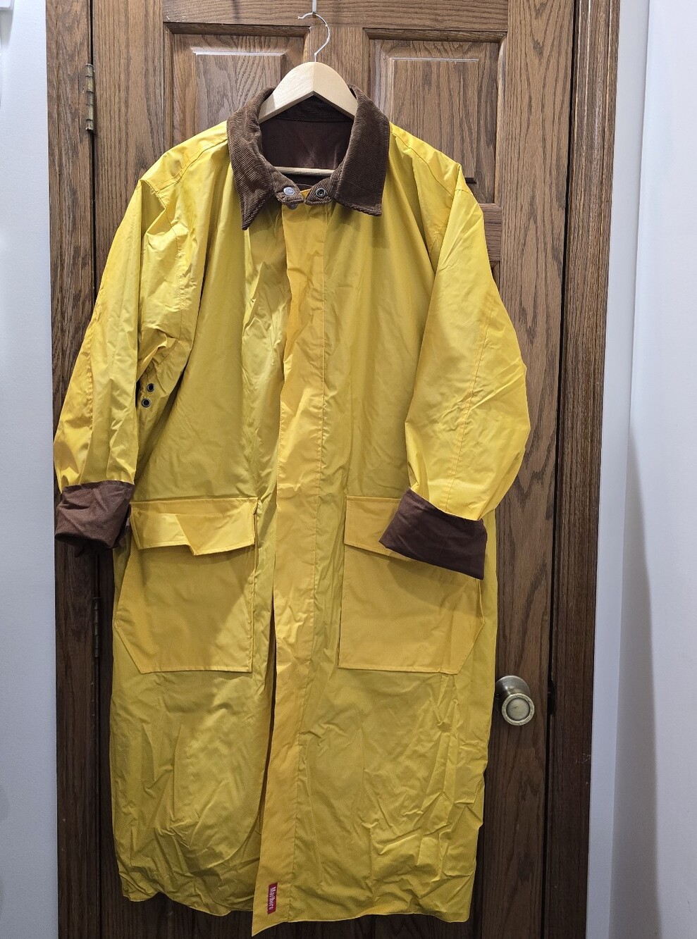 Vintage 90s Marlboro Unlimited Reversible Duster Raincoat Brown Yellow M/L
